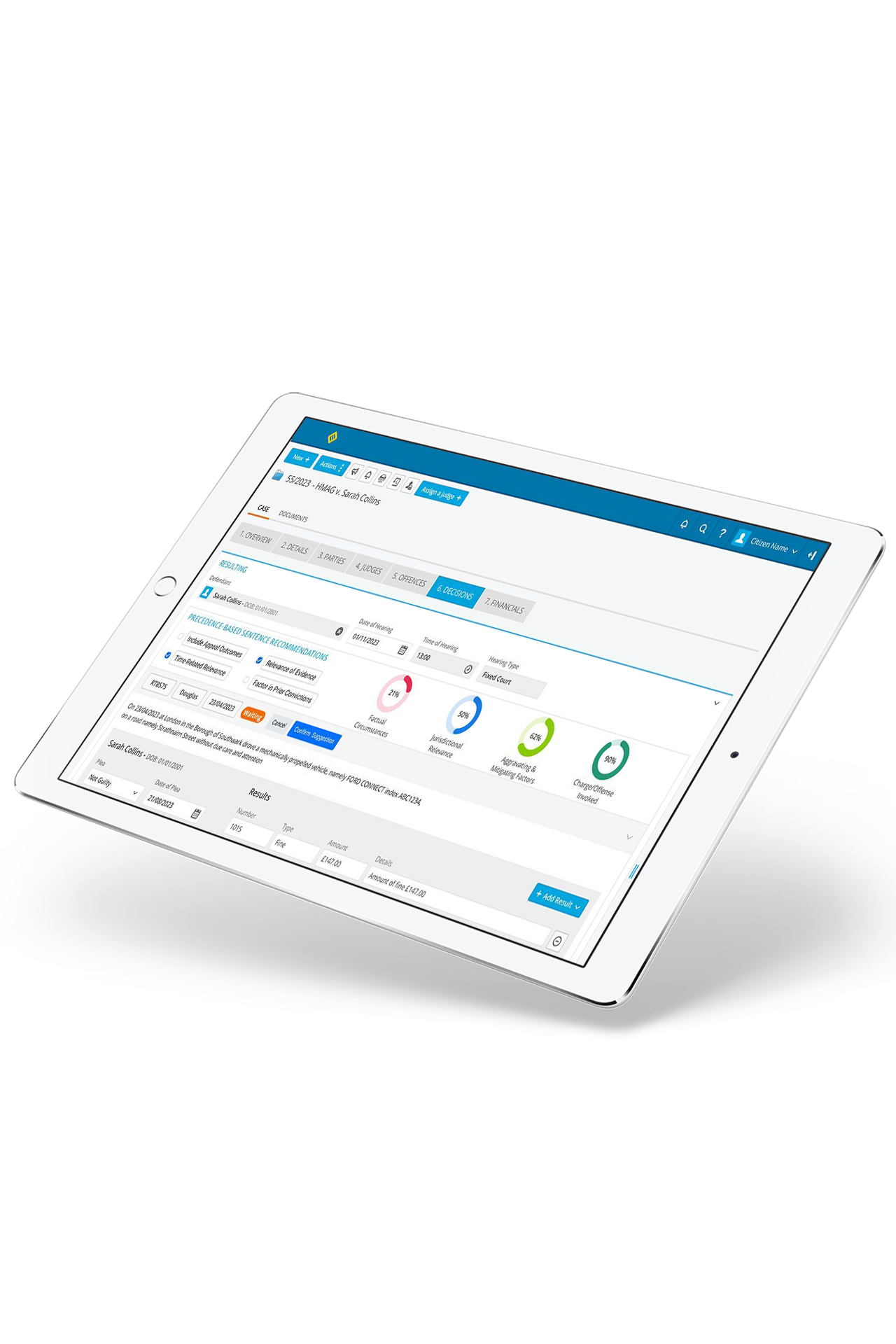 AI casedoc tablet